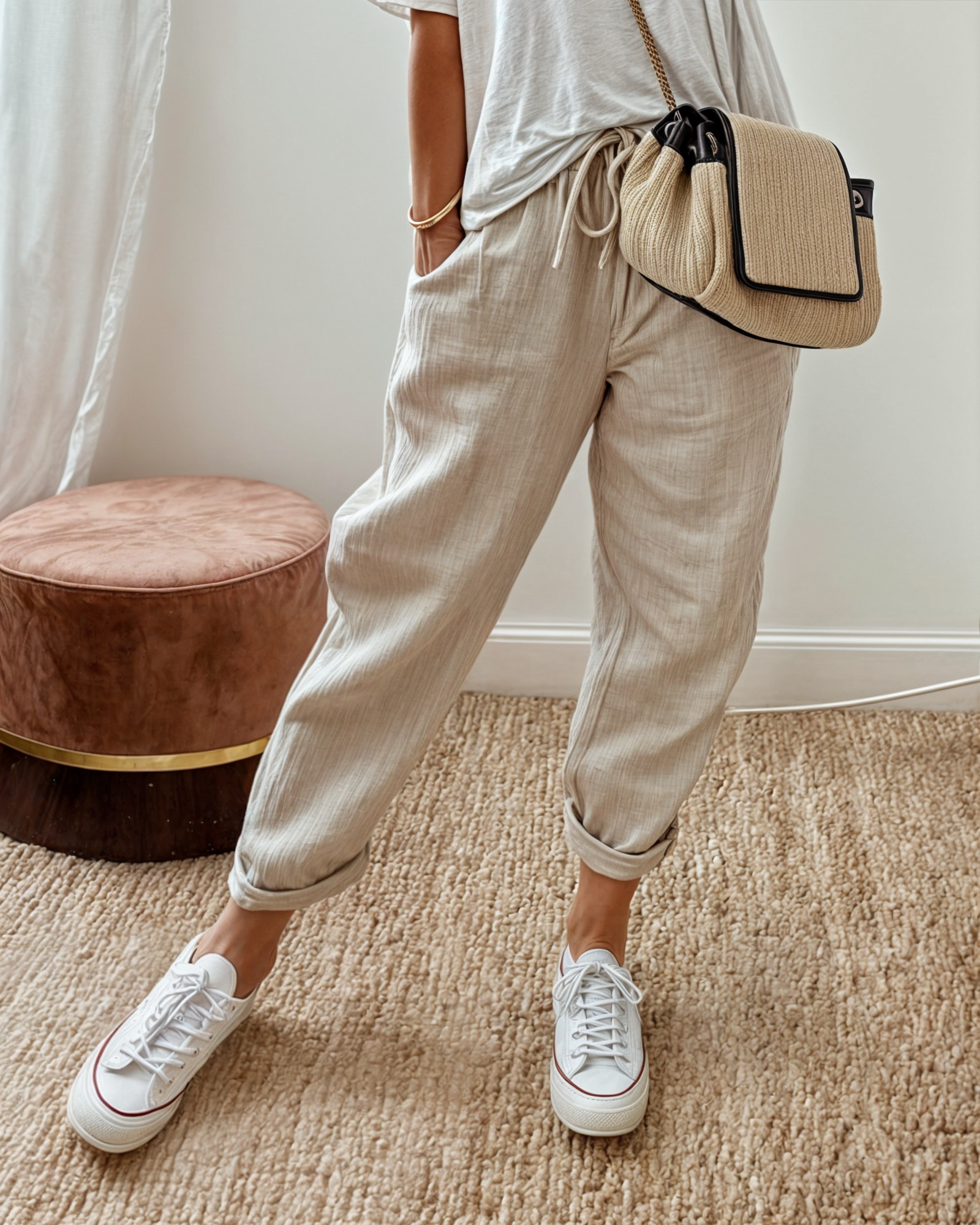 Rosaβ’ | Elegante linnenmix broek