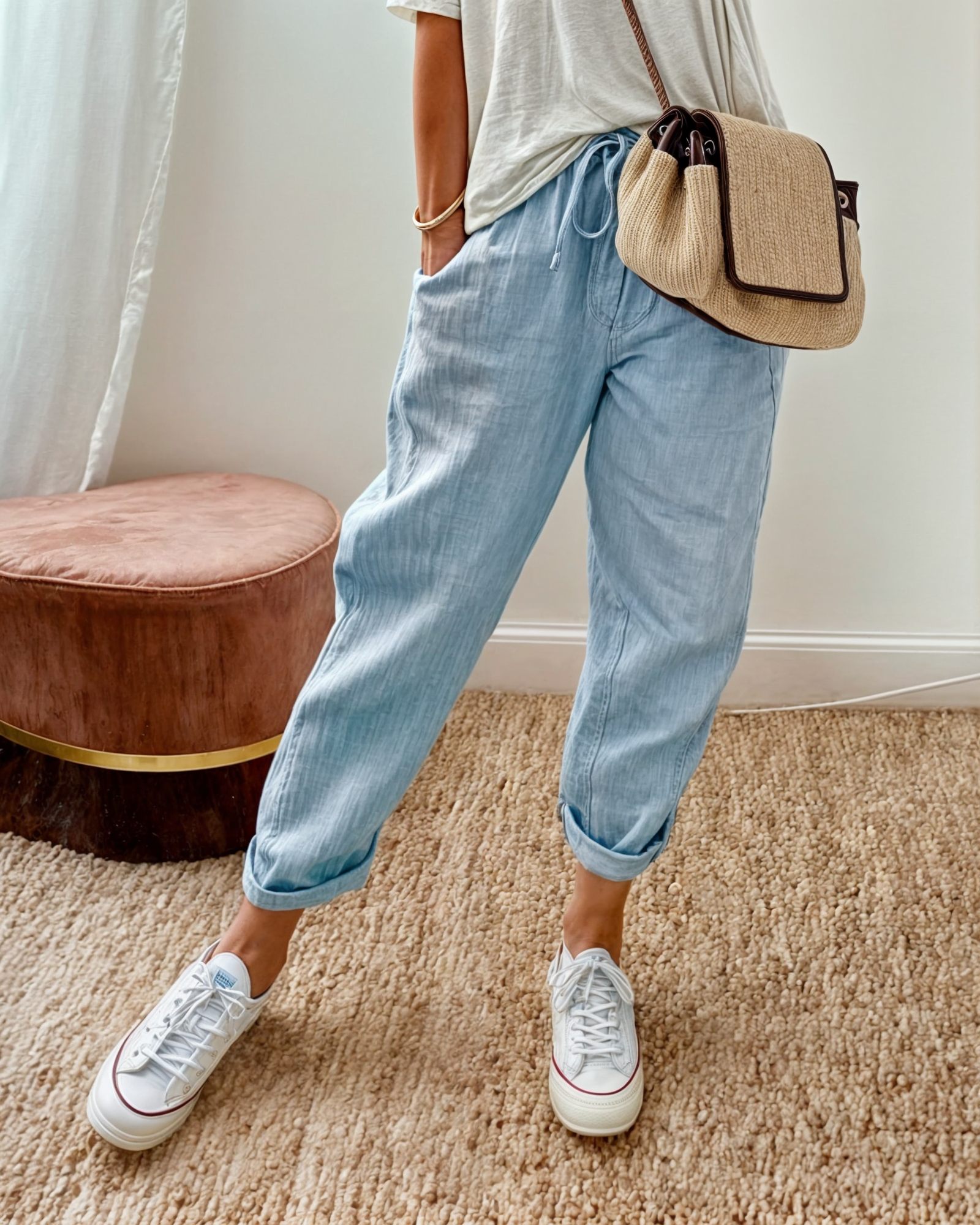 Rosaβ’ | Elegante linnenmix broek