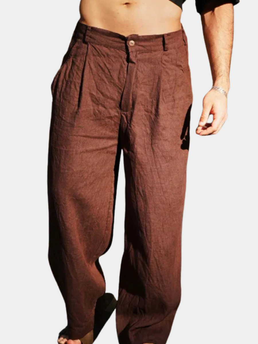 DARIO™ | LINEN BROEKEN MET WIDE LEGS