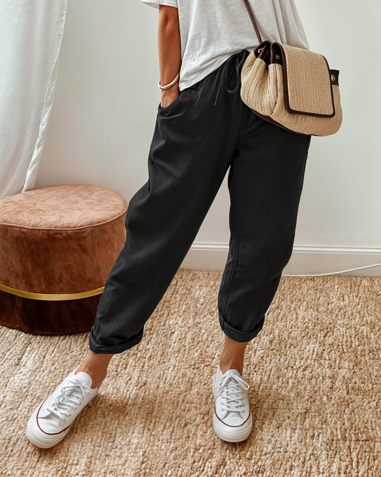 Rosaβ’ | Elegante linnenmix broek