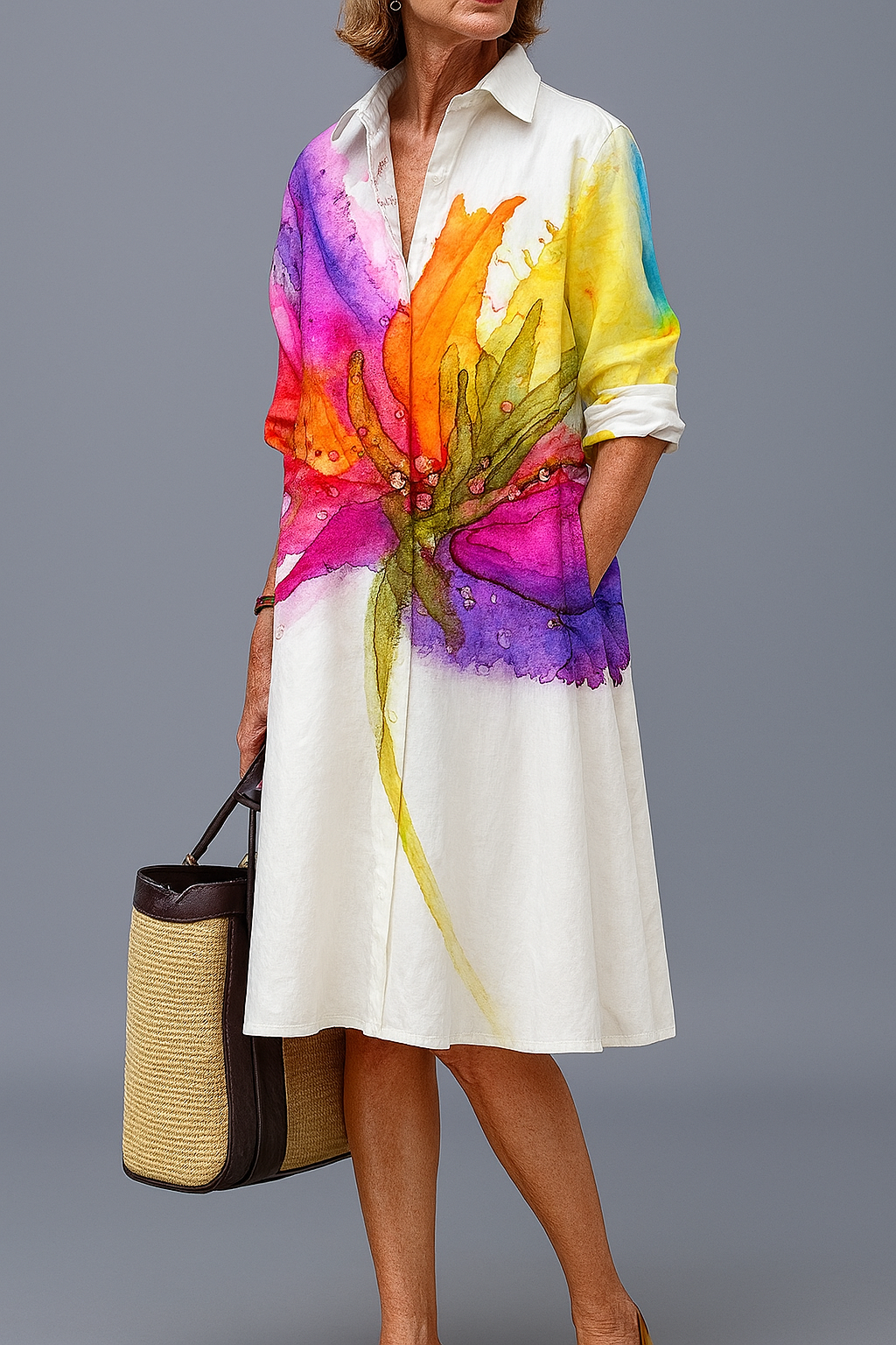 Doris™ | Luxe Midi Jurk voor Zorgeloze Zomerstijl