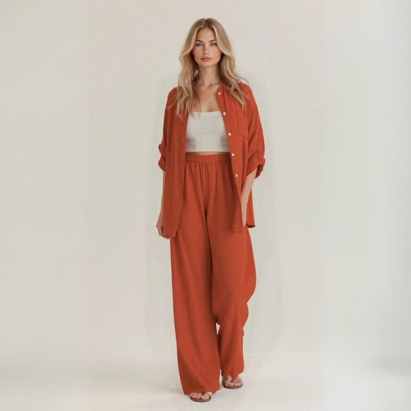 Alba™ | Set casual twee delen van ambachtelijk linnen