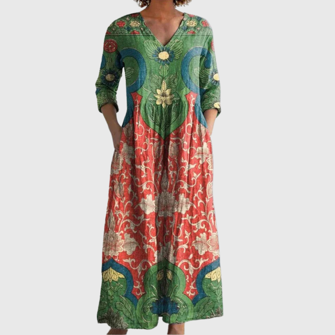 Tara™ | Elegante Vintage Bloemenjurk