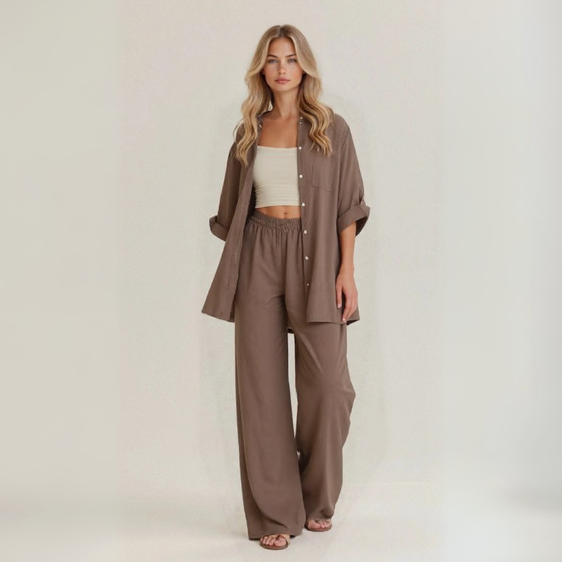 Alba™ | Set casual twee delen van ambachtelijk linnen