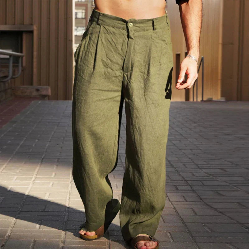 DARIO™ | LINEN BROEKEN MET WIDE LEGS